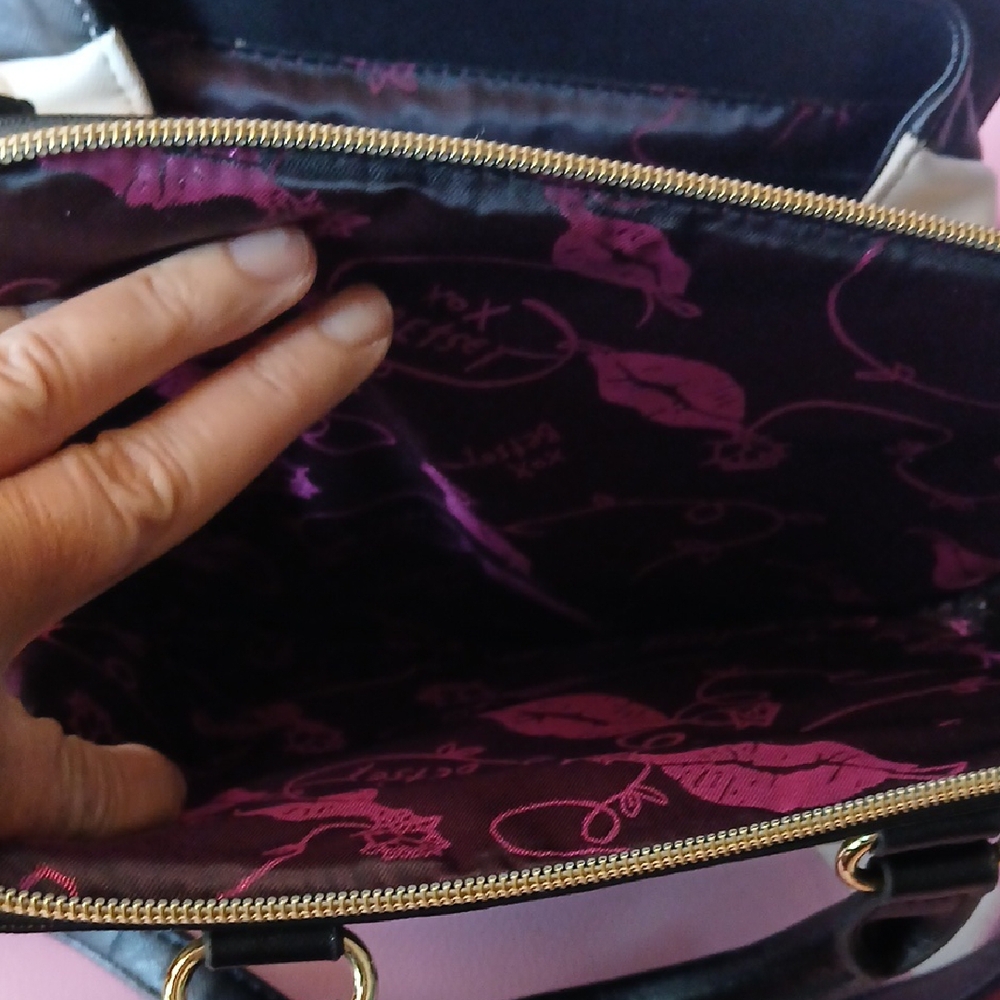 Betsey Johnson Black and White Satchel - Picture 7 of 14
